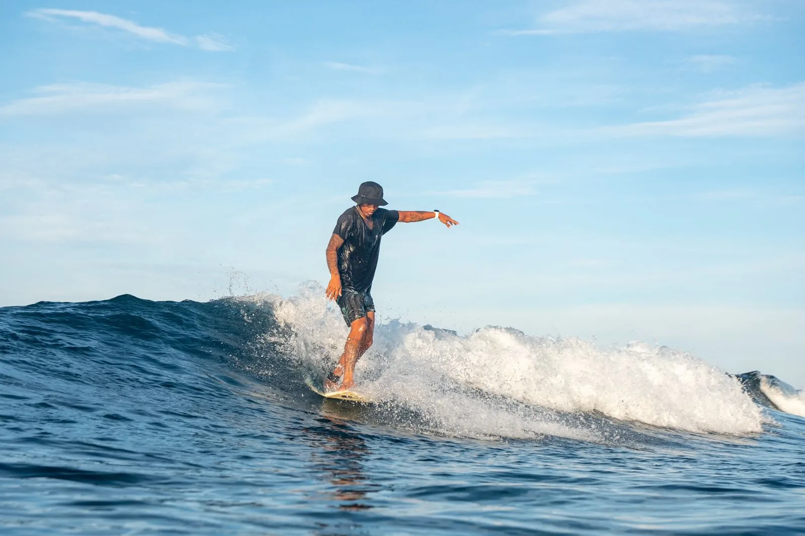 Surf session in the water at Siargao